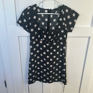Black, mini daisy dress